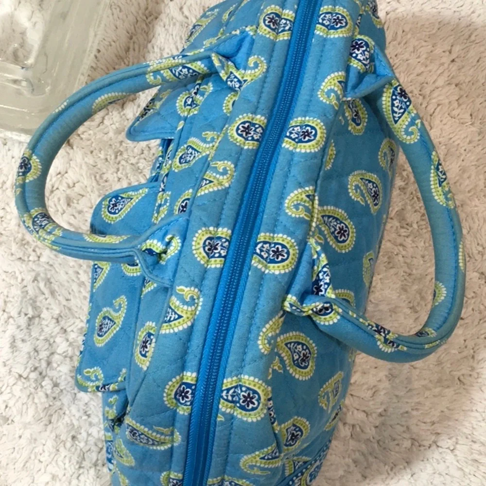 Vera Bradley blue paisley small quilted satchel